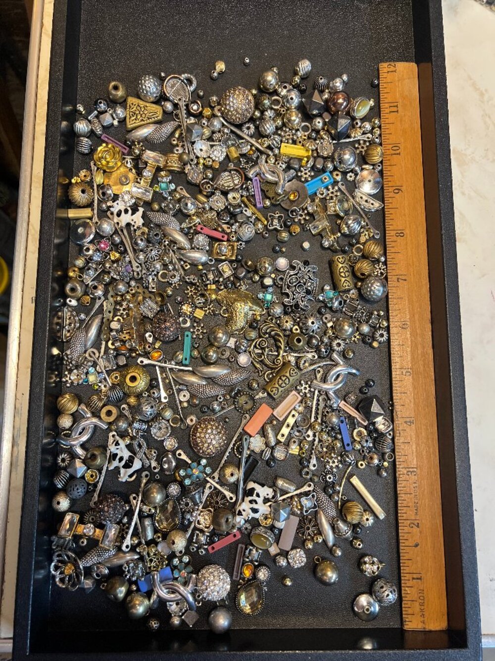 1lb metal or metallic bead mix Lot 1